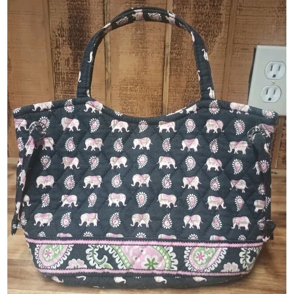 Vera Bradley Pink Elephants Small Sherry Tote